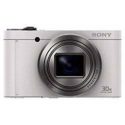 Sony Cyber-Shot WX500 Camera, HD 1080p, 18.2MP, 30x Optical Zoom, Wi-Fi, NFC, 3 Vari Angle LCD Screen White